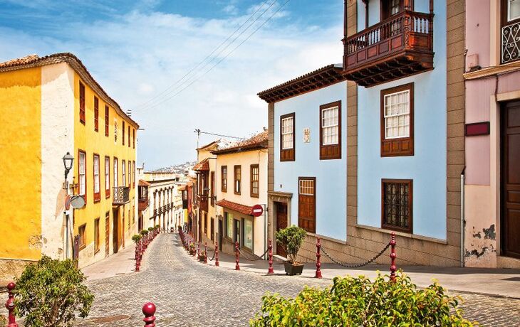 Street in La Orotava, Tenerife,  Spain.