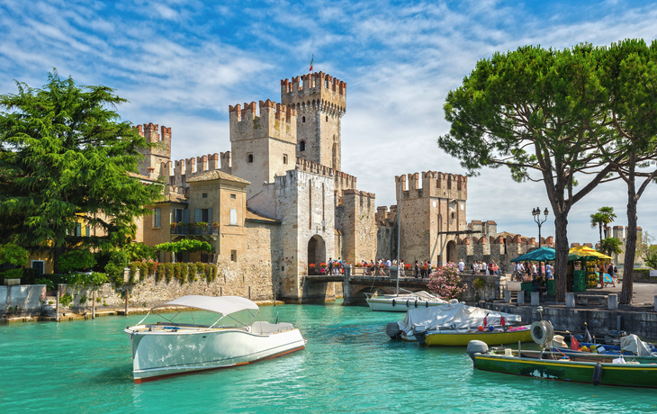 Burg Rocca Scaligera in Sirmione am Gardasee, Italien